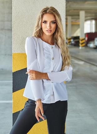 Жіноча блуза 41520 "софт планка рюші" в кольорах7 фото