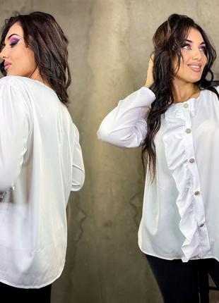 Жіноча блуза 41520 "софт планка рюші" в кольорах9 фото