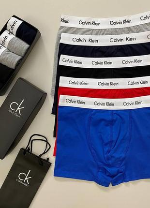 Набор мужских трусов calvin klein кельвин кляйн (в наборе 5 штук) боксеры комплект разных цветов1 фото