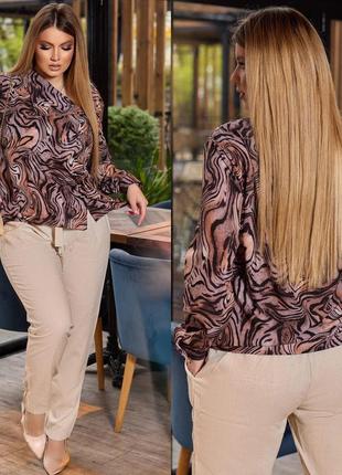 Женская блузка с пуговицами 41327-2 "леопард"2 фото