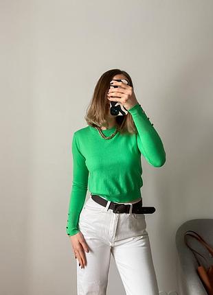 Укорочений салатовий джемпер 3