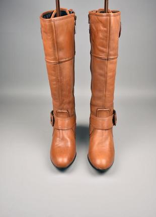 Женские кожаные сапоги светло коричневые зимние демисезон размер 412 фото