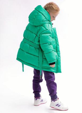 Пуховая куртка для девочек зеленая &lt;unk&gt; 750862 фото
