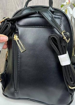 Якісний жіночий міський рюкзак з блискітками вушками | жіночий міні рюкзачок з довгими вухами чорний7 фото