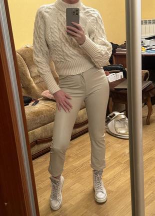 Брюки лосіни легінси екошкіра  з утеплювачем h&m