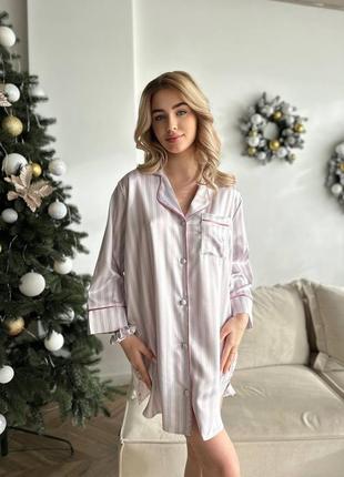 Женская рубашка для дома 💗 сатиновая пижама 💗 домашня сорочка 🌸 одежда для дома 💗 подарок на новый год 🌸3 фото