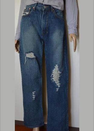 Актуальные широкие джинсы5 фото