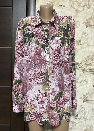 Натуральная рубашка в принт lady day