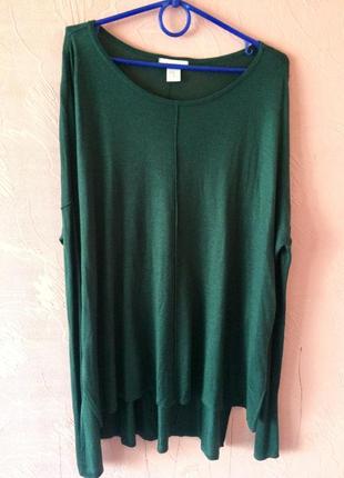 Свитер оверсайз с разрезами,туника разлетайка со спущенными плечами
