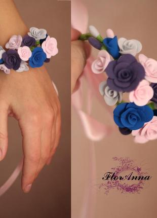 Браслет на руку с розами "рассвет"4 фото