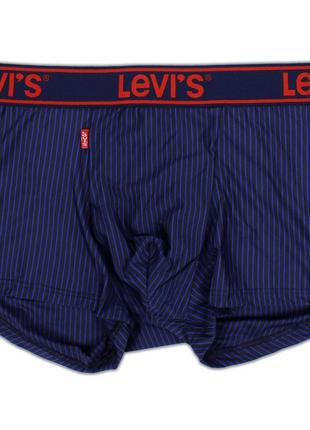 Чоловічі труси levis, приємний гладкий матеріал, колір чорний у тонку синю смужку, різні розміри