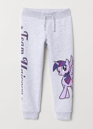 Теплые спортивные штаны с пони, pony на девочек р. 98, h&m1 фото