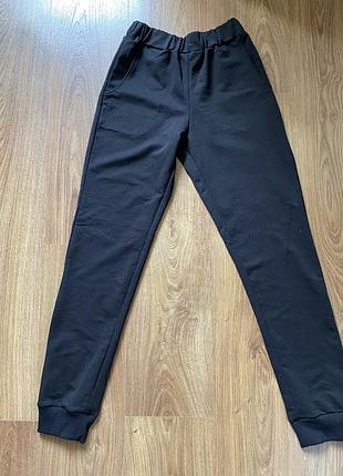 Чорні штани двунітка петля повсякденні спортивні