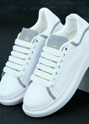 Кроссовки alexander mcqueen white reflective кросівки7 фото