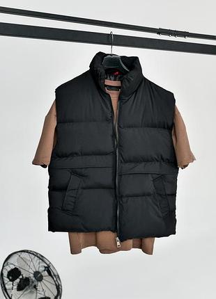 Мужская стильная базовая жилетка чёрная. мужская безрукавка на весну/осень4 фото