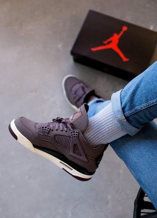 Модные качественные кроссовки n!ke air jordan 4 sp retro a ma maniere violet ore