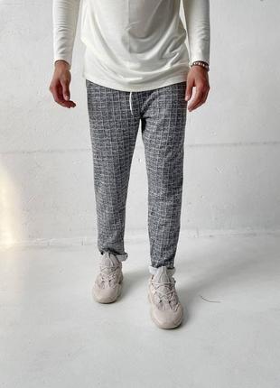 Чоловічі стильні штани кежуал вільного крою на гумці графіт1 фото