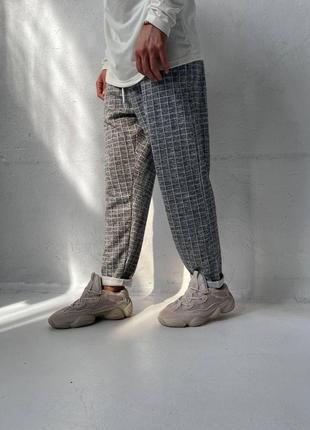 Чоловічі стильні штани кежуал вільного крою на гумці графіт3 фото