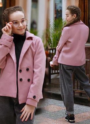 Детское пальто-пиджак для девочки 460 "кашемир пуговицы" в разных расцветках