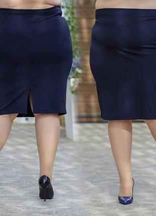 Женская юбка в батальных размерах 317-1 "отто разрез" в расцветках