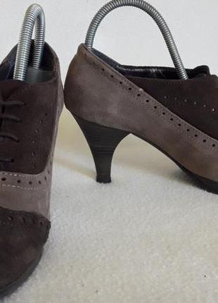 Шикарные замшевые туфли оксфорды фирмы calcats padevi ( испания) р. 38 стелька 24,5 см3 фото