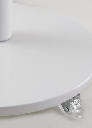 Стеклянный кофейный стол круглый commus bravo light425 k satin-white-wtm6010 фото