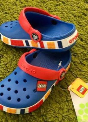 Crocs crocband kids lego дитячі сині салатові жовті крокси лего