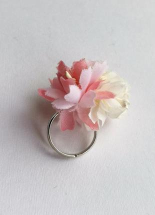 Кольцо цветок  перстень винтаж кольцо текстиль ткань