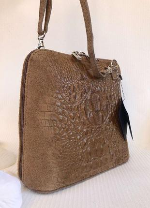 Модная сумочка из натуральной кожи и замши3 фото