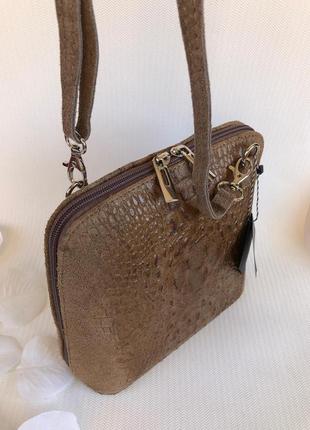 Модная сумочка из натуральной кожи и замши6 фото
