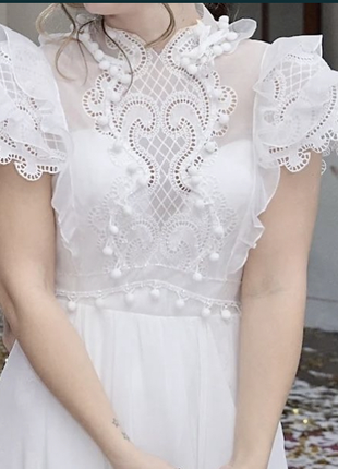 Свадебное роскошное безумно красивое нарядное платье сарафан шлейф4 фото