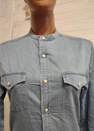 Новая джинсовая рубашка на кнопках,-не жесткая6 фото