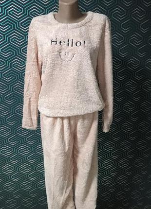 Женская теплая пижама махра  l-xl5 фото