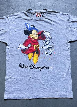 Винтажная футболка мерч walt disney world mickey mouse 25 years single stitch