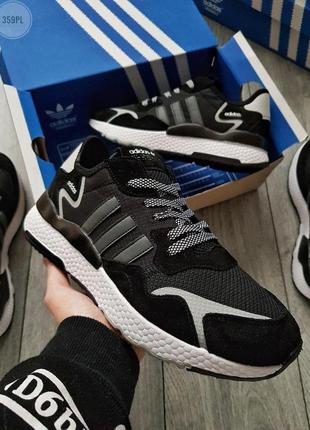 Adidas nite jogger black white кроссовки адидас мужские