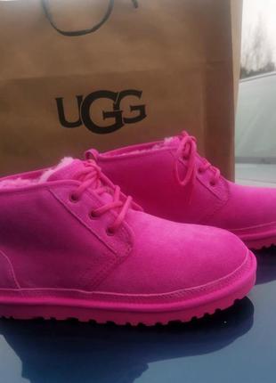 Жіночі зимові черевики, уги. ugg neumel mid top casual boots hot pink. оригінал2 фото