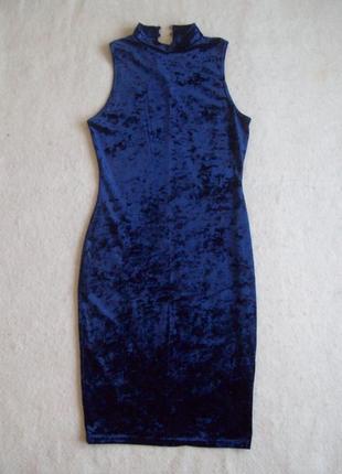 Платье узкое велюровое, талия 60 см1 фото