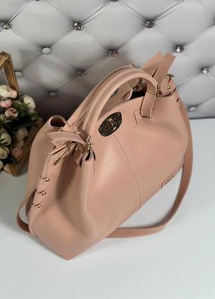 Сумка женская пудрового цвета, сумочка из экокожи2 фото