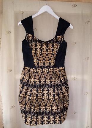 Шикарна міні-сукня барокко від river island, розмір s1 фото