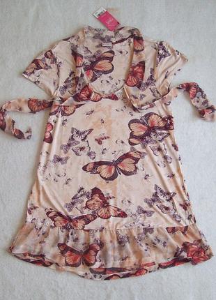 Платье с бабочками вискоза, длина 80 см.