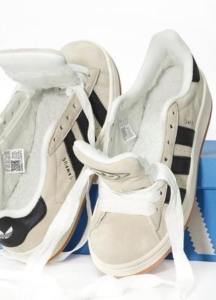 Кроссовки träningstights adidas campus winter (замша,хутро)4 фото