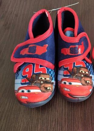 Мягкие тапочки на липучке тачки маквин дисней р.23,25,24