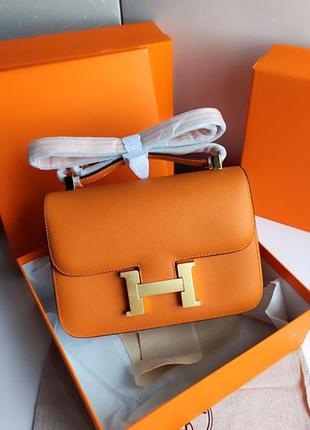 Оранжевая брендовая сумка клатч кросс-боди, herm2 фото