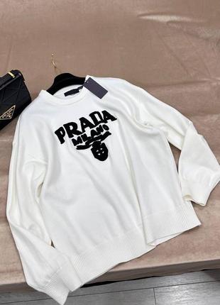 Кофта светр з вишитим лого prada