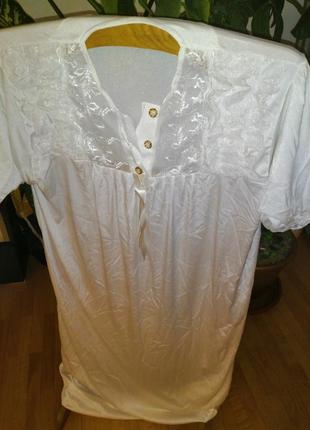 Нічна білизна сорочка сукня шовк сатин для вагітних та годуючих матусь m/l/xl1 фото