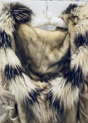 Роскошная натуральная норковая шуба полушубок куртка « колотый лёд»7 фото