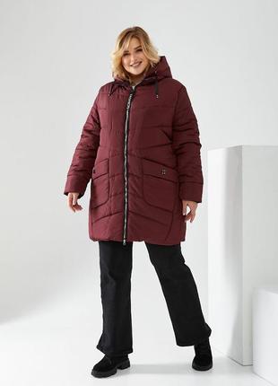 Теплая женская зимняя куртка больших размеров8 фото