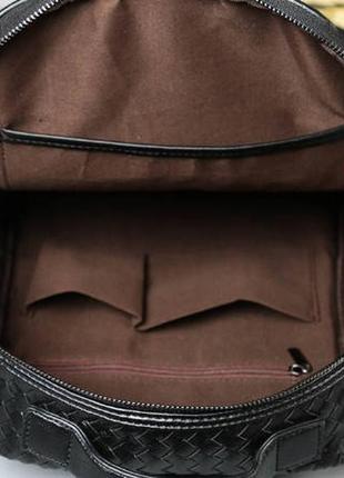 Качественный мужской городской рюкзак плетеный черный7 фото