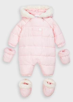 Комбинезон еврозима розовый в блестках mayoral newborn 2-3-4 мес 56-65