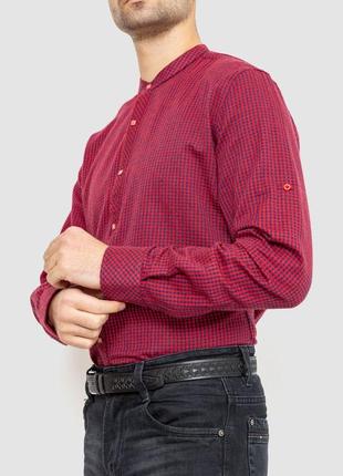 Рубашка мужская в клетку байковая, цвет красно-синий4 фото